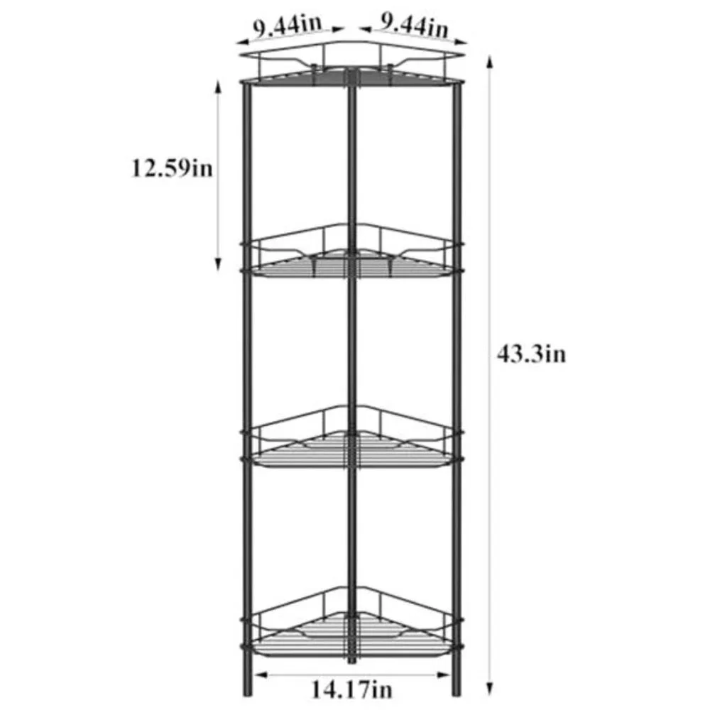 corner shower caddy 4 tier bathroom organizer shelf rustproof standing rack